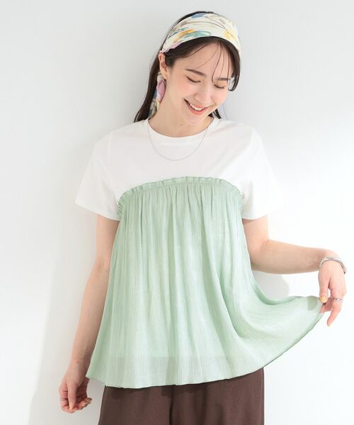 SHOO・LA・RUE / シューラルー カットソー | 【ひんやり/S-LL】きらきらビスチェドッキング風 デザインTシャツ | 詳細9