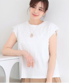 SHOO・LA・RUE / シューラルー カットソー | 【ひんやり/S-LL/洗濯機可】女性らしさ溢れるモチーフレース スムースTシャツ