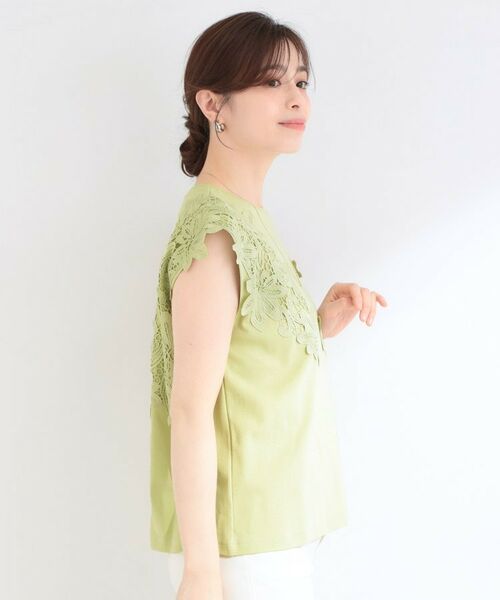 SHOO・LA・RUE / シューラルー カットソー | 【ひんやり/S-LL/洗濯機可】女性らしさ溢れるモチーフレース スムースTシャツ | 詳細9