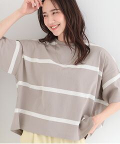 SHOO・LA・RUE / シューラルー Tシャツ | 【SHOO ICE】ひんやり太ボーダー斜め切り替えTシャツ