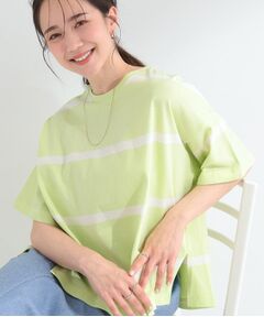 SHOO・LA・RUE / シューラルー Tシャツ | 【SHOO ICE】ひんやり太ボーダー斜め切り替えTシャツ