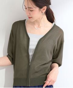 SHOO・LA・RUE / シューラルー カーディガン・ボレロ | 【７分袖/洗濯機可/S-LL】さらさらシア― ジップアップカーディガン