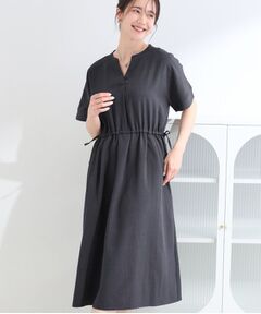 SHOO・LA・RUE / シューラルー ミニ丈・ひざ丈ワンピース | 麻調スキッパー脇リボンワンピース