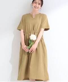 SHOO・LA・RUE / シューラルー ミニ丈・ひざ丈ワンピース | 麻調スキッパー脇リボンワンピース