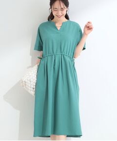 SHOO・LA・RUE / シューラルー ミニ丈・ひざ丈ワンピース | 麻調スキッパー脇リボンワンピース