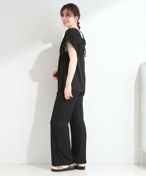 SHOO・LA・RUE / シューラルー セットアップ | 【2点セット/S-LL/洗濯機可】お袖シャーリングブラウス+ワイドパンツ | 詳細4