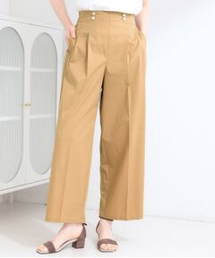 SHOO・LA・RUE / シューラルー パンツ | 【ひんやり/UV/S-LL/洗濯機可】金ボタンがアクセント センタープレス風ワイドパンツ