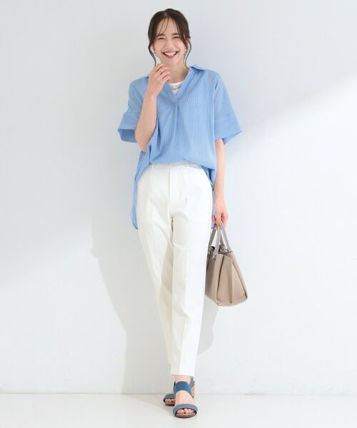 SHOO・LA・RUE / シューラルー ショート・ハーフ・半端丈パンツ | 【ひんやり／着丈が選べる/S-LL】脚のラインを拾いにくい ストレッチ スティックパンツ | 詳細3