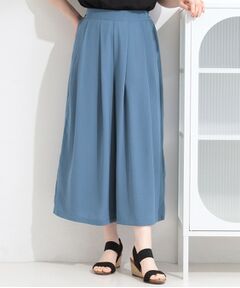 SHOO・LA・RUE / シューラルー ショート・ハーフ・半端丈パンツ | 【セットアップ可/S-LL/洗濯機可】麻調タックスカーチョパンツ