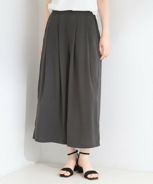 SHOO・LA・RUE / シューラルー ショート・ハーフ・半端丈パンツ | 【セットアップ可】麻調タックスカーチョパンツ | 詳細1