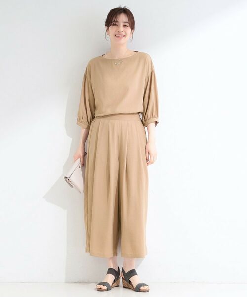SHOO・LA・RUE / シューラルー ショート・ハーフ・半端丈パンツ | 【セットアップ可】麻調タックスカーチョパンツ | 詳細12