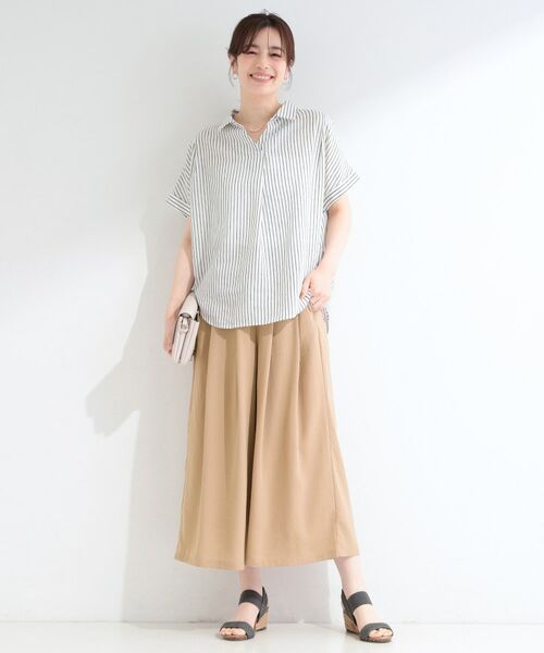 SHOO・LA・RUE / シューラルー ショート・ハーフ・半端丈パンツ | 【セットアップ可】麻調タックスカーチョパンツ | 詳細13
