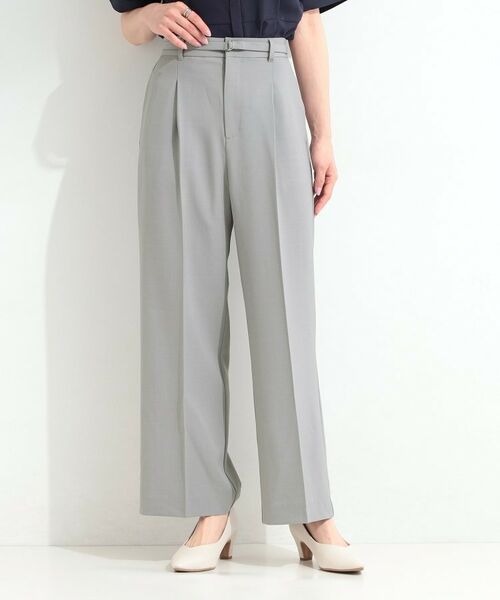 SHOO・LA・RUE / シューラルー パンツ | 【ひんやり／UV／通勤】洗濯後しわになりにくい ベルト付きワイドパンツ | 詳細1