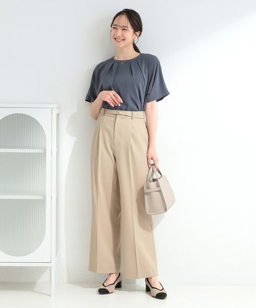 SHOO・LA・RUE / シューラルー パンツ | 【ひんやり／UV／通勤】洗濯後しわになりにくい ベルト付きワイドパンツ | 詳細7