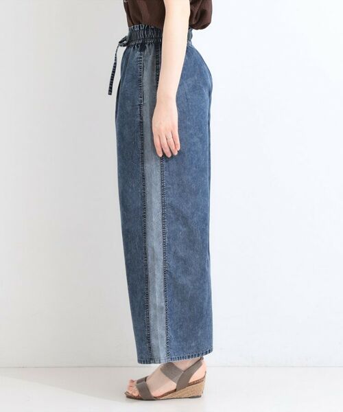 SHOO・LA・RUE / シューラルー デニムパンツ | 【洗濯機可/S-LL】サイドライン風切り替え ライトオンスデニム イージーパンツ | 詳細10
