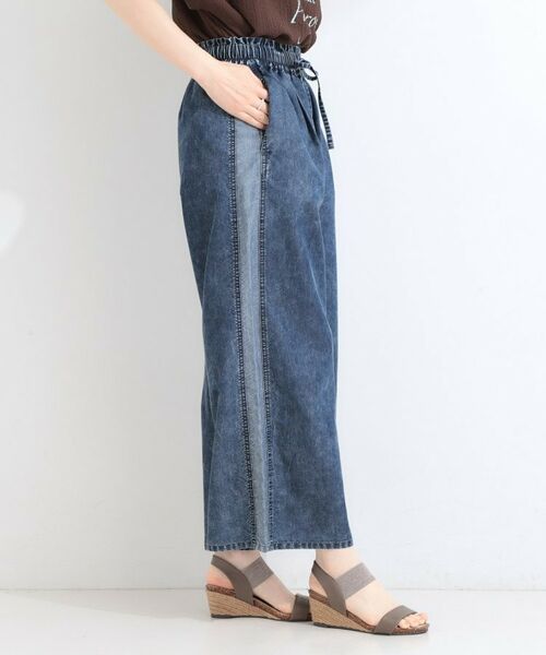 SHOO・LA・RUE / シューラルー デニムパンツ | 【洗濯機可/S-LL】サイドライン風切り替え ライトオンスデニム イージーパンツ | 詳細6