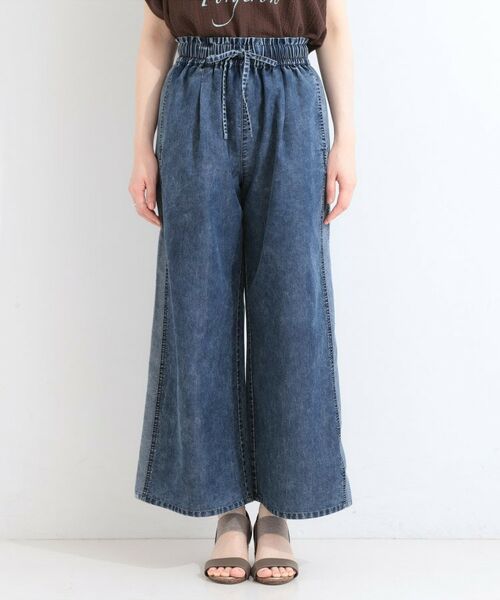 SHOO・LA・RUE / シューラルー デニムパンツ | 【洗濯機可/S-LL】サイドライン風切り替え ライトオンスデニム イージーパンツ | 詳細9