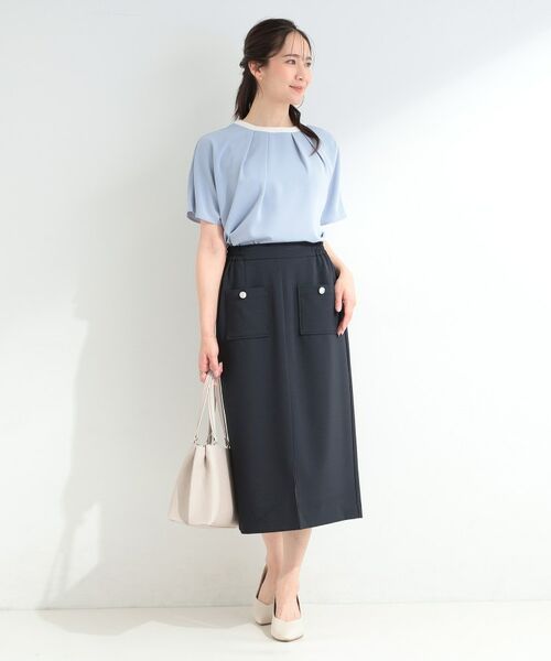 SHOO・LA・RUE / シューラルー スカート | 【ひんやり／UV／通勤】洗濯後しわになりにくい ポケット付きナロースカート | 詳細7