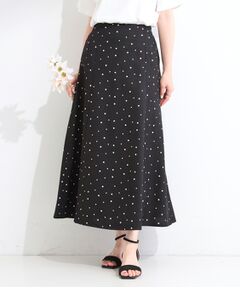 SHOO・LA・RUE / シューラルー スカート | ドット柄 麻調フレアスカート