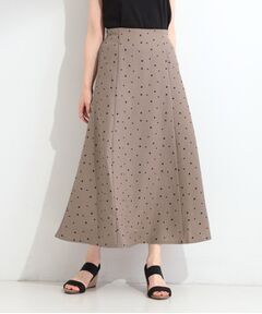 SHOO・LA・RUE / シューラルー スカート | ドット柄 麻調フレアスカート