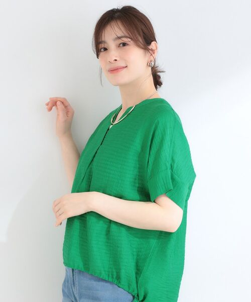 SHOO・LA・RUE / シューラルー シャツ・ブラウス | 【体型カバー/洗濯機可】インせず着られる スキッパー裾リボンブラウス | 詳細9