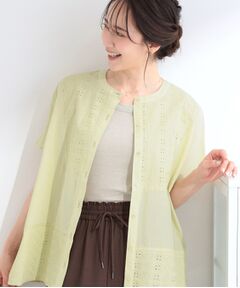 SHOO・LA・RUE / シューラルー シャツ・ブラウス | 刺繍切り替え前あきブラウス