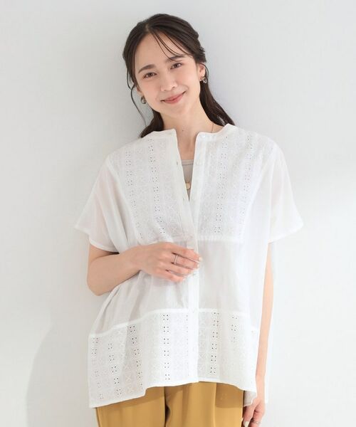 SHOO・LA・RUE / シューラルー シャツ・ブラウス | 刺繍切り替え前あきブラウス | 詳細1