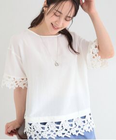 SHOO・LA・RUE / シューラルー シャツ・ブラウス | 【ひんやり/洗濯後しわになりにくい/S-LL】コーデの主役になる レース付きブラウス
