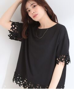 SHOO・LA・RUE / シューラルー シャツ・ブラウス | 【ひんやり/洗濯後しわになりにくい/S-LL】コーデの主役になる レース付きブラウス
