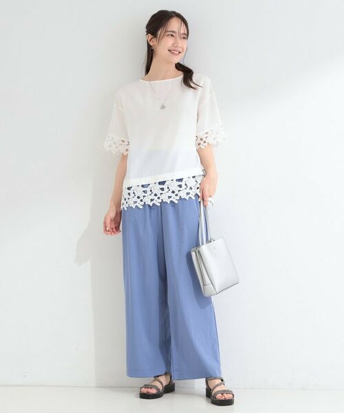 SHOO・LA・RUE / シューラルー シャツ・ブラウス | 【ひんやり/洗濯後しわになりにくい/S-LL】コーデの主役になる レース付きブラウス | 詳細11