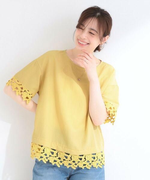 SHOO・LA・RUE / シューラルー シャツ・ブラウス | 【ひんやり/洗濯後しわになりにくい/S-LL】コーデの主役になる レース付きブラウス | 詳細6