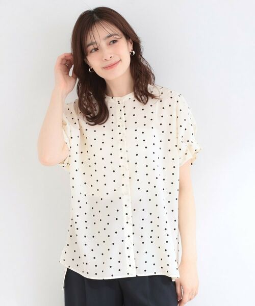 SHOO・LA・RUE / シューラルー シャツ・ブラウス | 【洗濯機可／洗濯後しわになりにくい】ドット柄袖タックブラウス | 詳細1