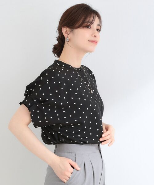 SHOO・LA・RUE / シューラルー シャツ・ブラウス | 【洗濯機可／洗濯後しわになりにくい】ドット柄袖タックブラウス | 詳細6