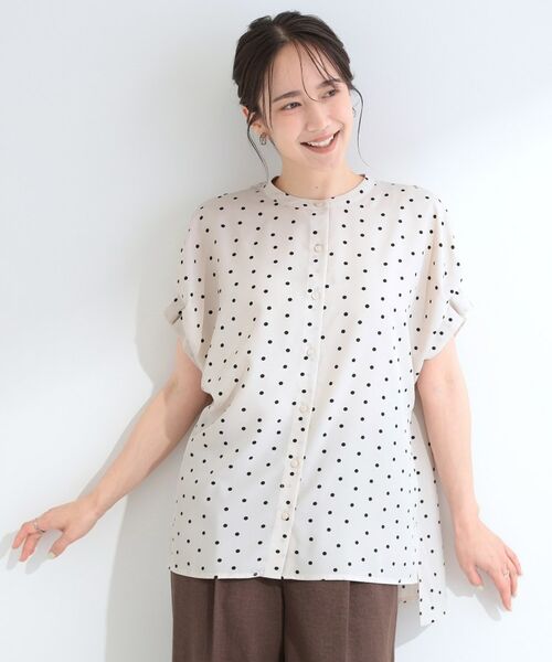 SHOO・LA・RUE / シューラルー シャツ・ブラウス | 【洗濯機可／洗濯後しわになりにくい】ドット柄袖タックブラウス | 詳細9