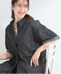 SHOO・LA・RUE / シューラルー シャツ・ブラウス | 【セットアップ可能】ライトオンスデニム 5分袖シャツ