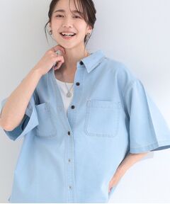 SHOO・LA・RUE / シューラルー シャツ・ブラウス | 【セットアップ可能】ライトオンスデニム 5分袖シャツ