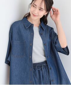 SHOO・LA・RUE / シューラルー シャツ・ブラウス | 【セットアップ可能】ライトオンスデニム 5分袖シャツ
