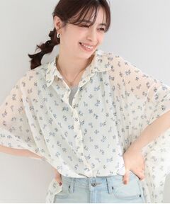 SHOO・LA・RUE / シューラルー シャツ・ブラウス | 【洗濯機可】柄アソート ポンチョ風シアーシャツ