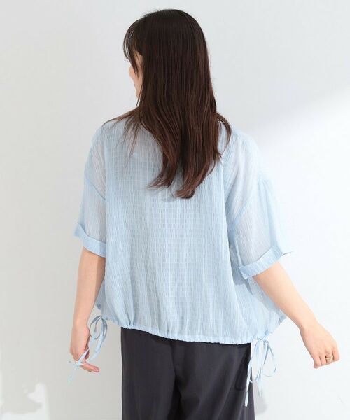 SHOO・LA・RUE / シューラルー シャツ・ブラウス | 【S-LL/洗濯機可/体型カバー】さらさら シャーリングシフォン 裾ドロストシャツ | 詳細10