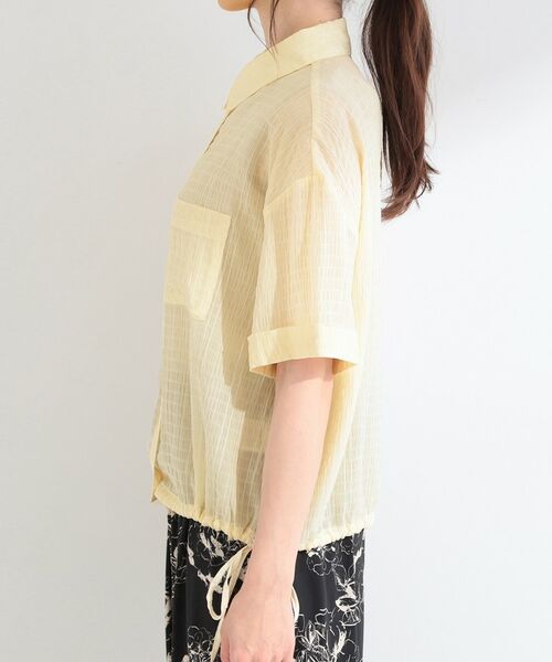 SHOO・LA・RUE / シューラルー シャツ・ブラウス | 【S-LL/洗濯機可/体型カバー】さらさら シャーリングシフォン 裾ドロストシャツ | 詳細14