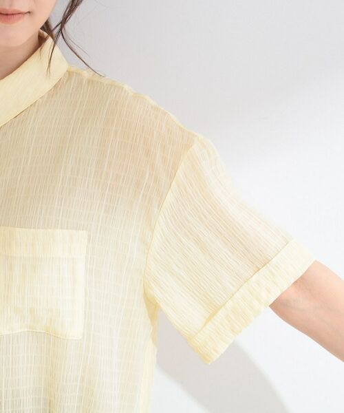 SHOO・LA・RUE / シューラルー シャツ・ブラウス | 【S-LL/洗濯機可/体型カバー】さらさら シャーリングシフォン 裾ドロストシャツ | 詳細17