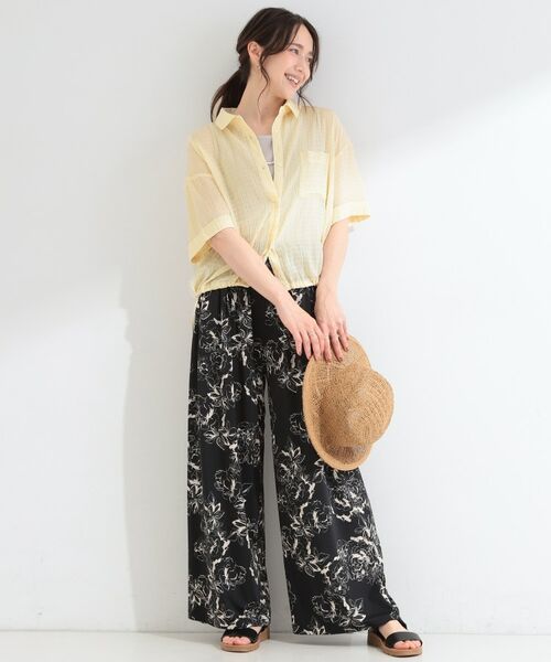 SHOO・LA・RUE / シューラルー シャツ・ブラウス | 【S-LL/洗濯機可/体型カバー】さらさら シャーリングシフォン 裾ドロストシャツ | 詳細7