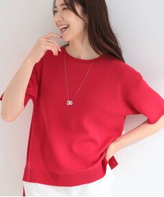 SHOO・LA・RUE / シューラルー ニット・セーター | 【ひんやり/UV/洗濯機可/S-LL】毛玉になりにくい シャツレイヤード風半袖ニット