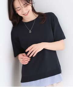 SHOO・LA・RUE / シューラルー ニット・セーター | 【ひんやり/UV/洗濯機可/S-LL】毛玉になりにくい シャツレイヤード風半袖ニット