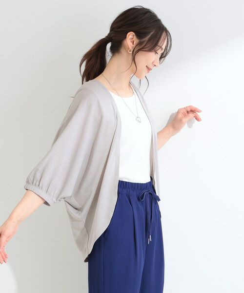 SHOO・LA・RUE / シューラルー カーディガン・ボレロ | 【ひんやり/UV/洗濯機可】体型カバーも叶う さらさら五分袖ボレロカーディガン | 詳細2