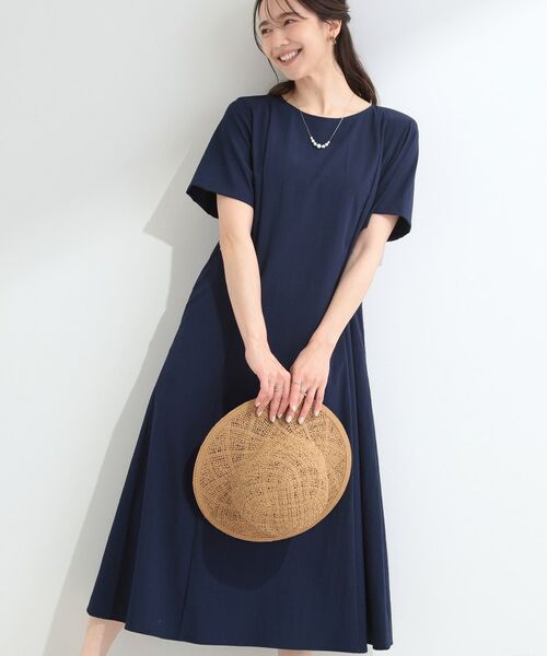 SHOO・LA・RUE / シューラルー ロング・マキシ丈ワンピース | 【S-LL/洗濯機可】軽凛(かろりん) 切り替えワンピース(ネイビー(094))