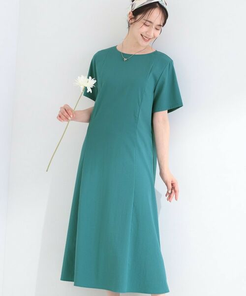 SHOO・LA・RUE / シューラルー ロング・マキシ丈ワンピース | 【S-LL/洗濯機可】軽凛(かろりん) 切り替えワンピース(ブルーグリーン(097))