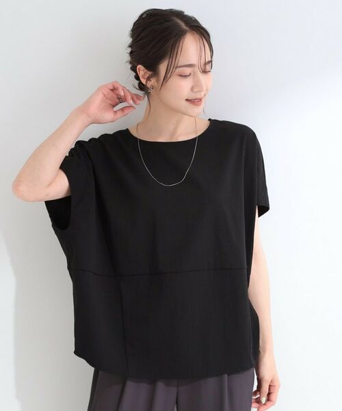 SHOO・LA・RUE / シューラルー カットソー | 【S-LL/洗濯機可】軽凛(かろりん) 切り替えコクーントップス | 詳細3
