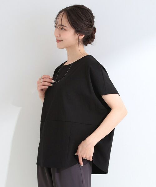 SHOO・LA・RUE / シューラルー カットソー | 【S-LL/洗濯機可】軽凛(かろりん) 切り替えコクーントップス | 詳細4