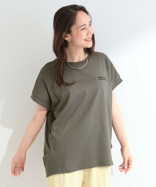 SHOO・LA・RUE / シューラルー カットソー | 【汗じみ防止/ひんやり/S-LL】インせず着られる 刺繍ロゴTシャツ | 詳細10